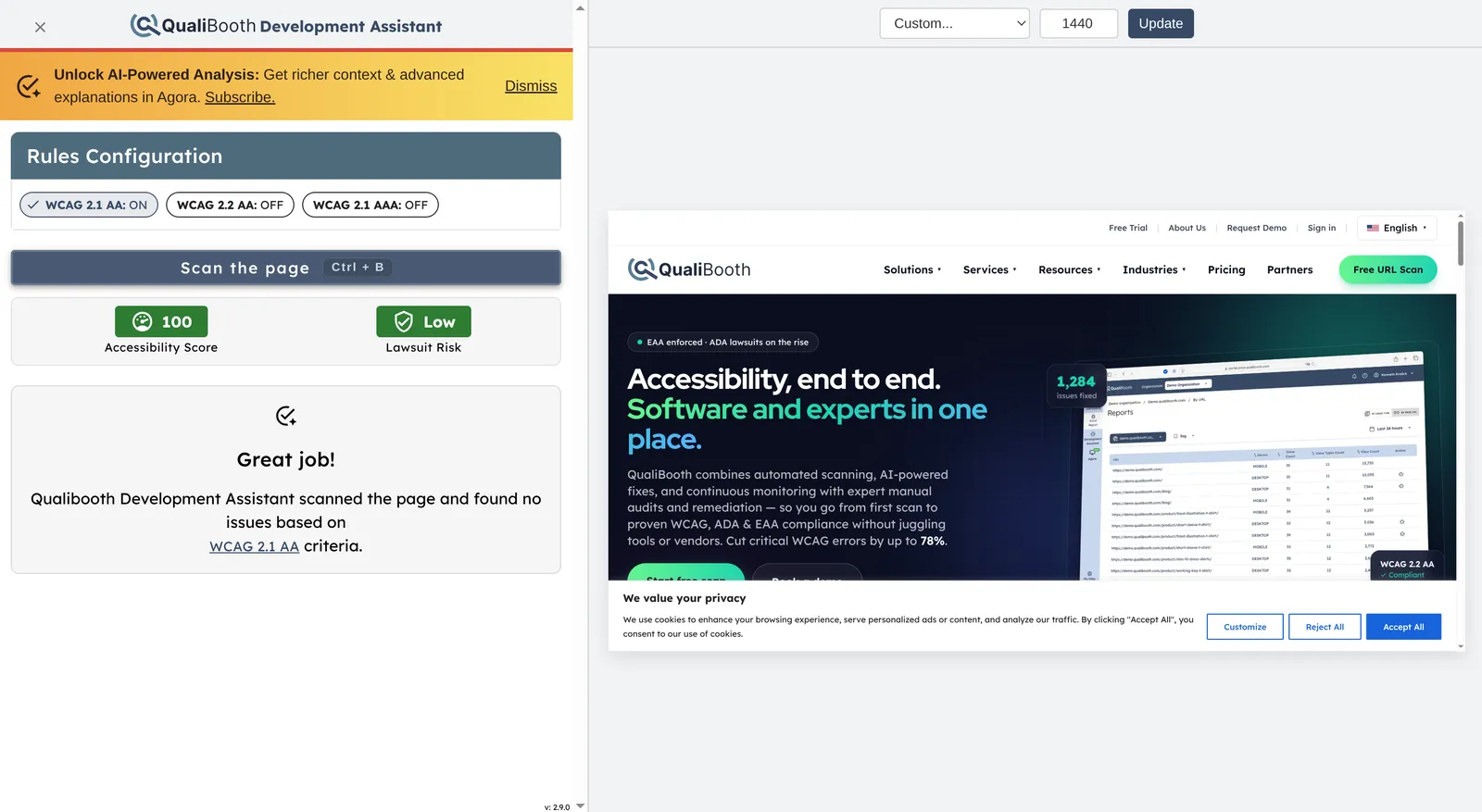 Development Assistant page check with guided solutions